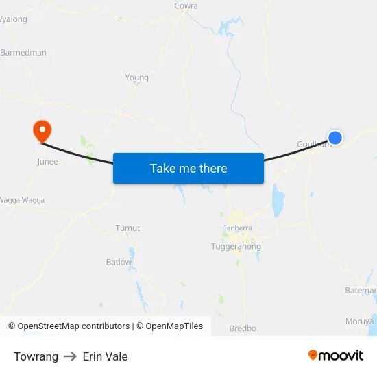 Towrang to Erin Vale map