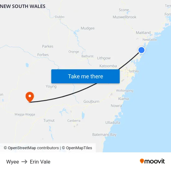 Wyee to Erin Vale map