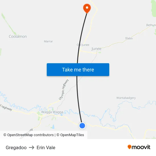 Gregadoo to Erin Vale map