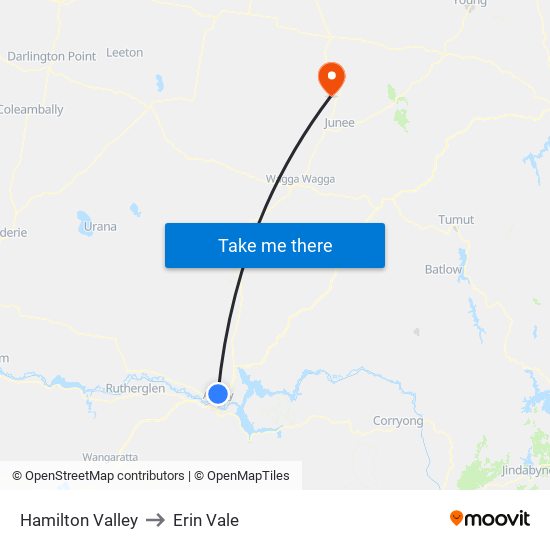 Hamilton Valley to Erin Vale map