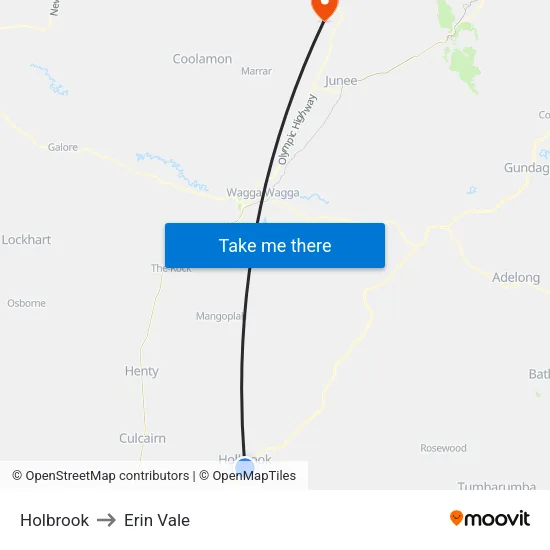 Holbrook to Erin Vale map