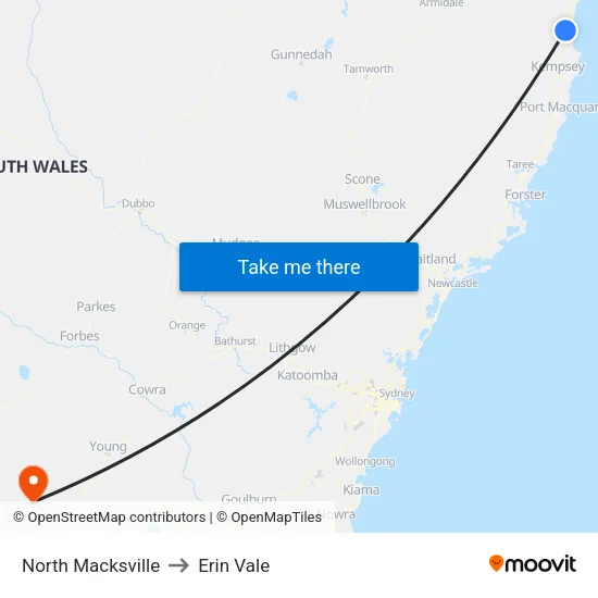 North Macksville to Erin Vale map