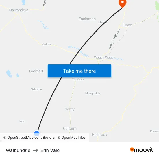 Walbundrie to Erin Vale map
