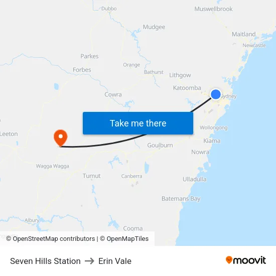 Seven Hills Station to Erin Vale map