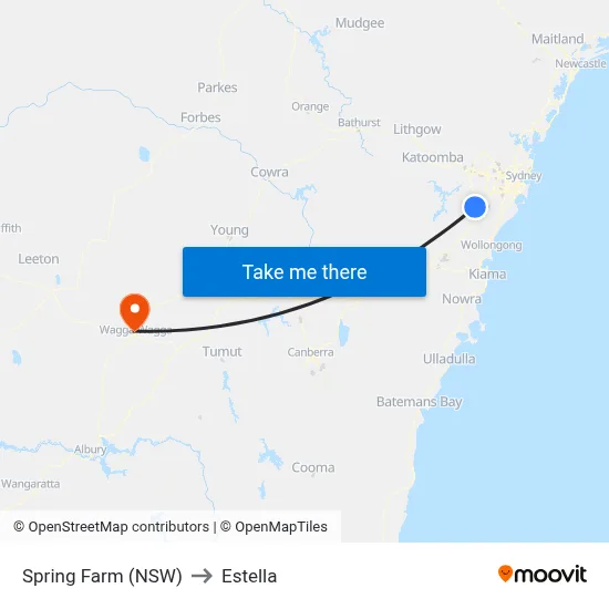 Spring Farm (NSW) to Estella map