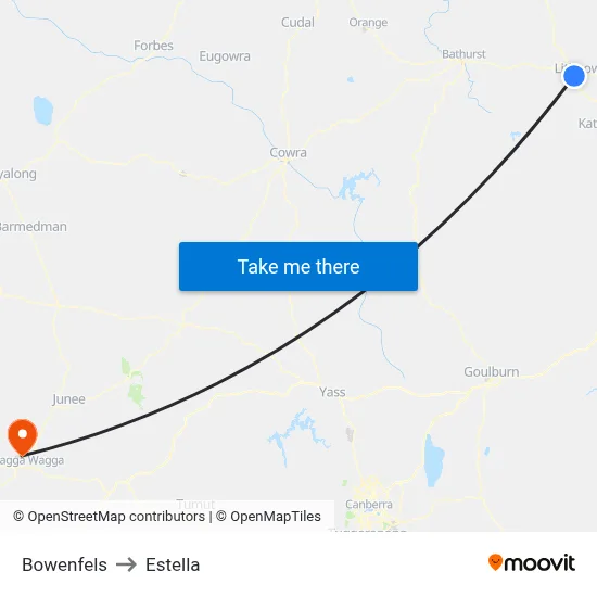 Bowenfels to Estella map