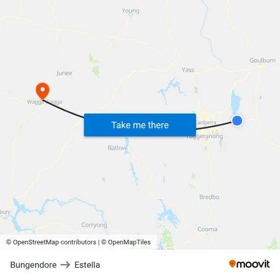 Bungendore to Estella map