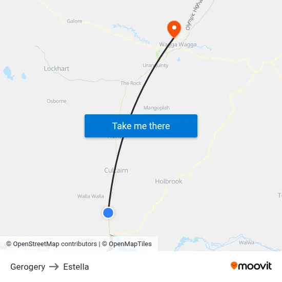 Gerogery to Estella map