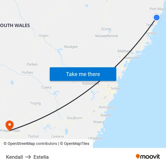 Kendall to Estella map