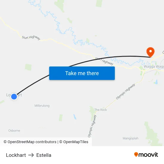 Lockhart to Estella map