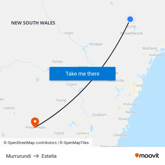Murrurundi to Estella map