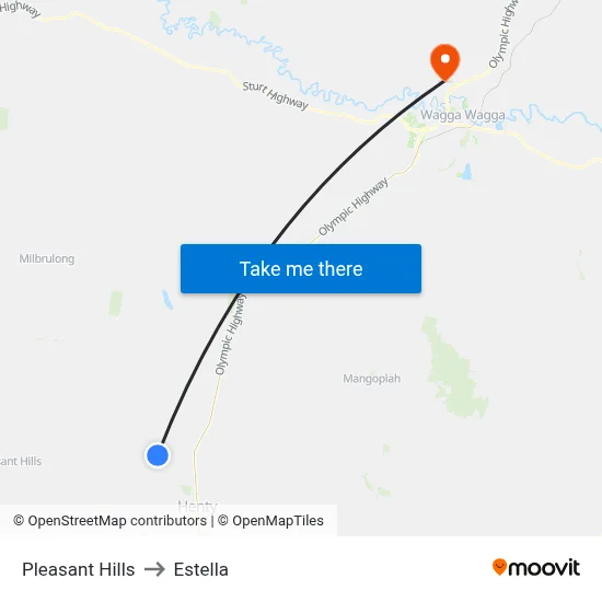 Pleasant Hills to Estella map