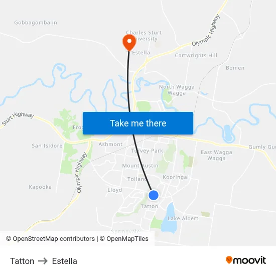 Tatton to Estella map