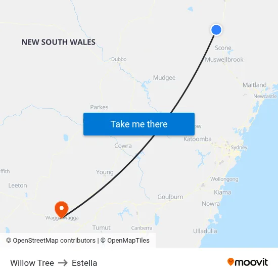Willow Tree to Estella map