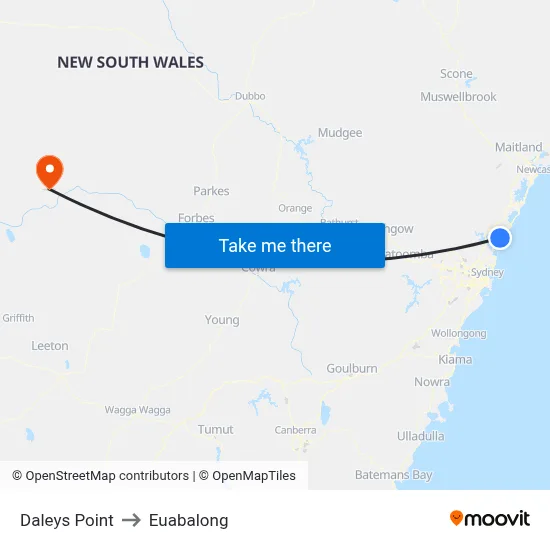 Daleys Point to Euabalong map