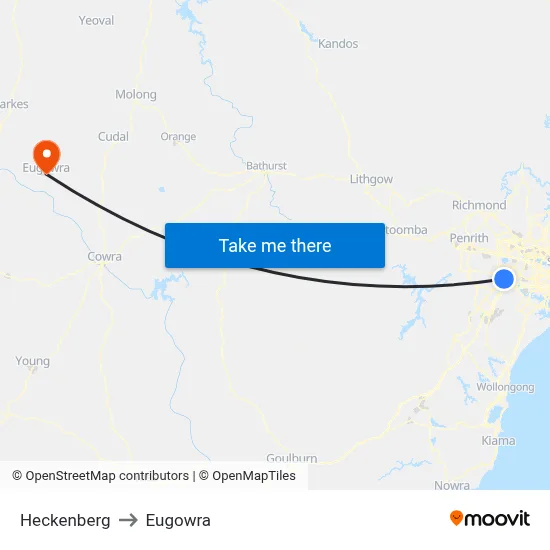 Heckenberg to Eugowra map