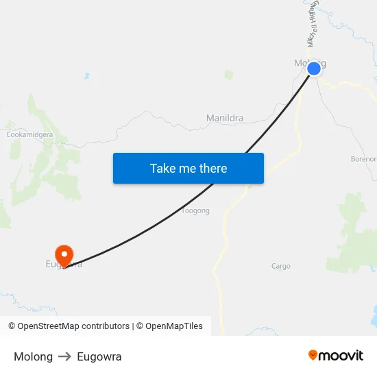 Molong to Eugowra map