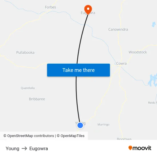 Young to Eugowra map