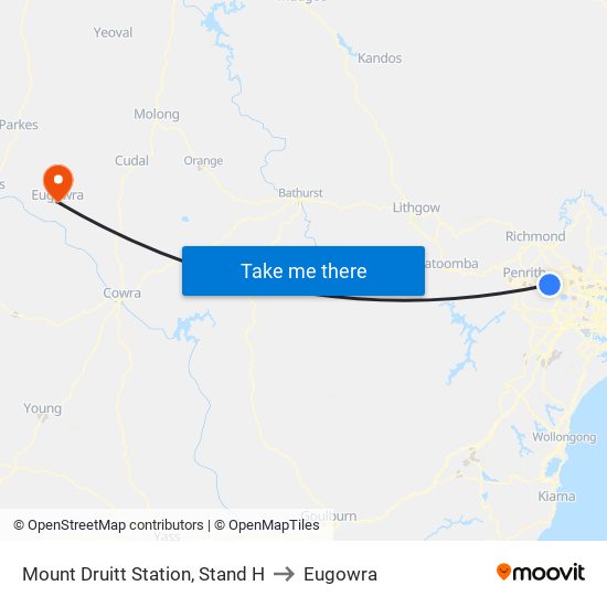 Mount Druitt Station, Stand H to Eugowra map