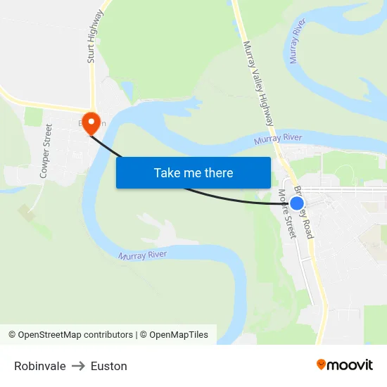 Robinvale to Euston map