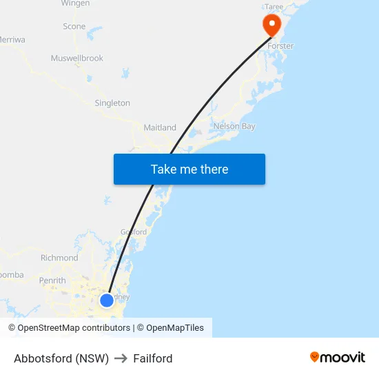Abbotsford (NSW) to Failford map