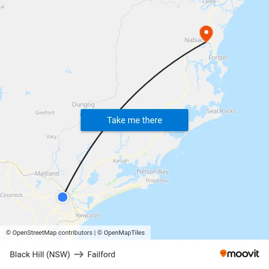 Black Hill (NSW) to Failford map