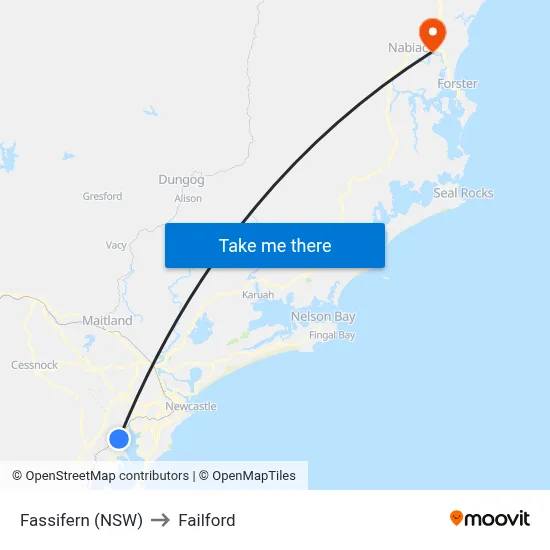 Fassifern (NSW) to Failford map