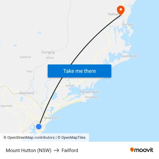 Mount Hutton (NSW) to Failford map