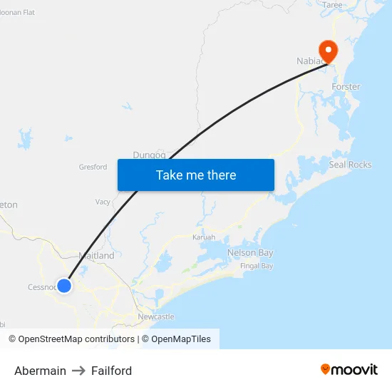 Abermain to Failford map
