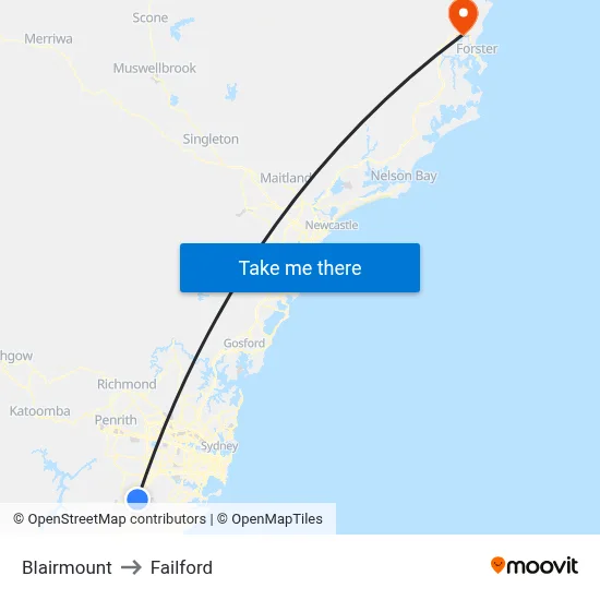 Blairmount to Failford map