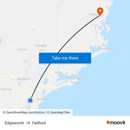 Edgeworth to Failford map