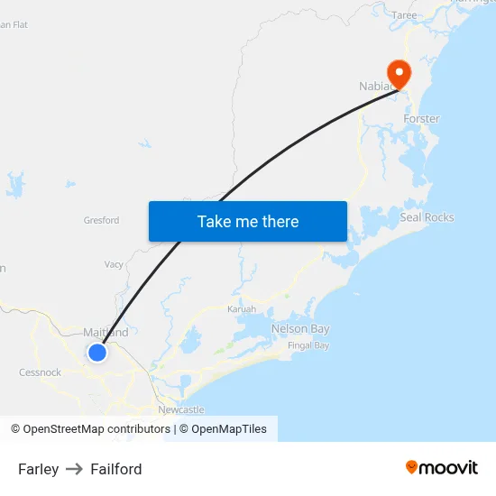 Farley to Failford map
