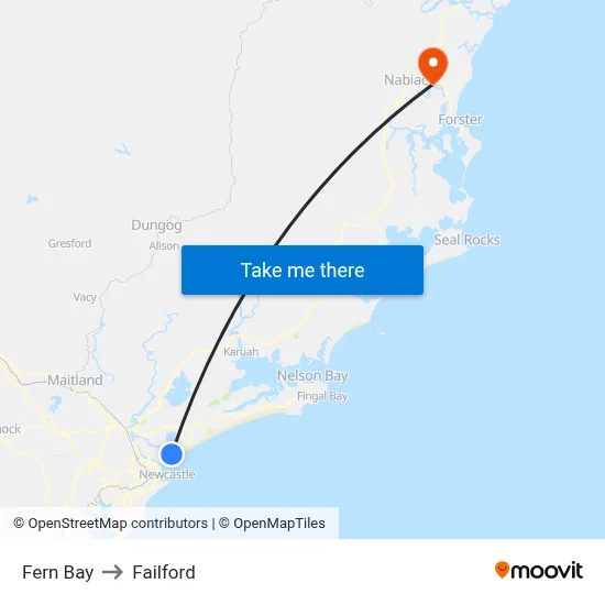 Fern Bay to Failford map