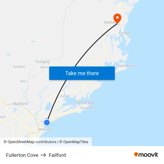 Fullerton Cove to Failford map