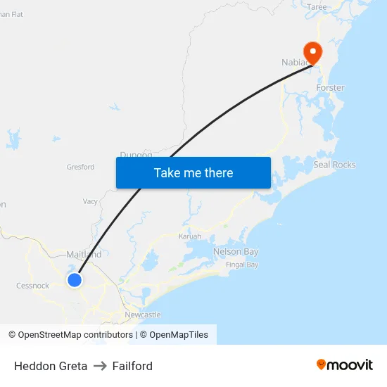 Heddon Greta to Failford map