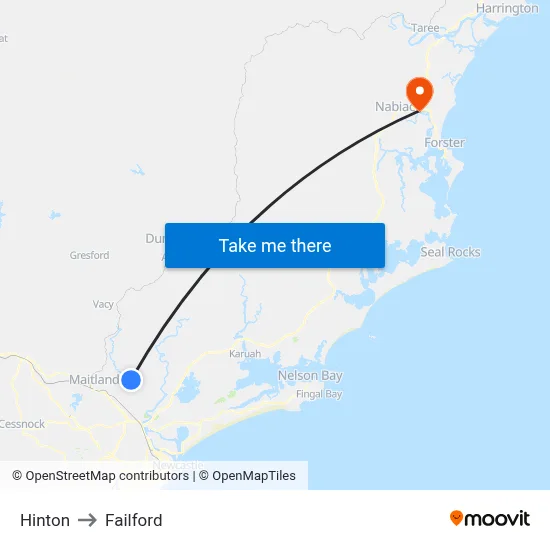 Hinton to Failford map