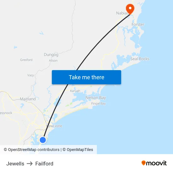 Jewells to Failford map