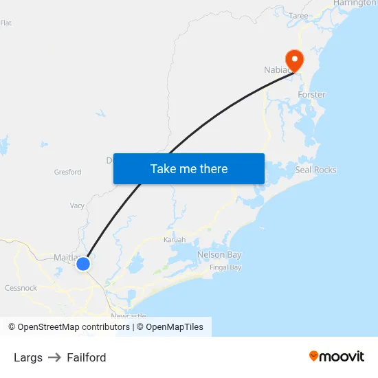 Largs to Failford map