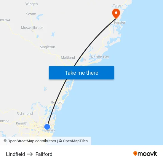 Lindfield to Failford map