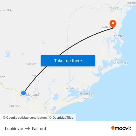Lochinvar to Failford map