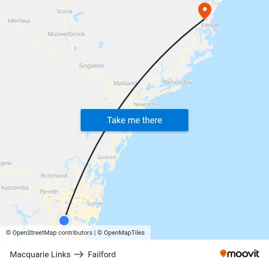Macquarie Links to Failford map