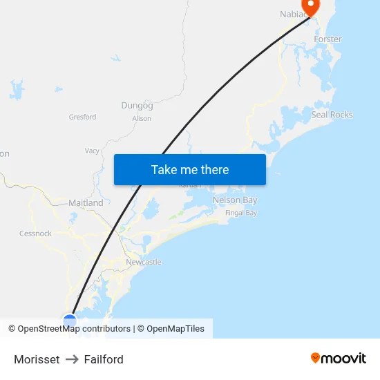 Morisset to Failford map