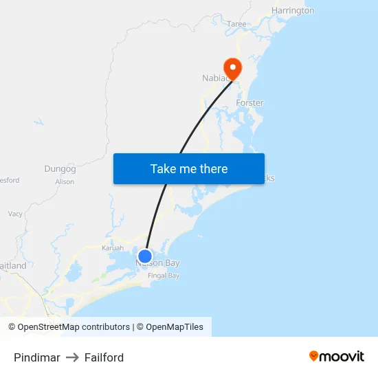 Pindimar to Failford map