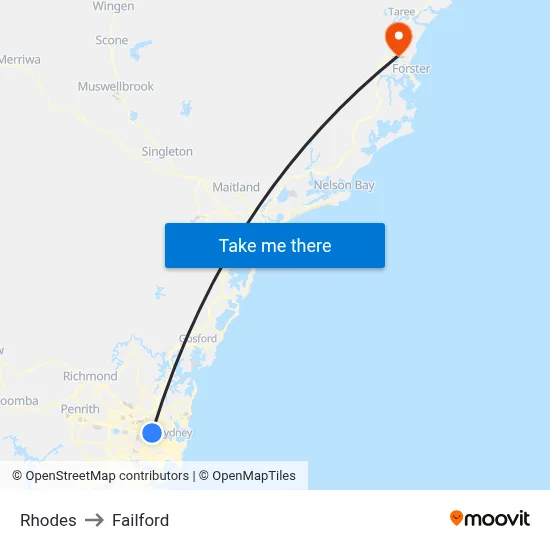Rhodes to Failford map