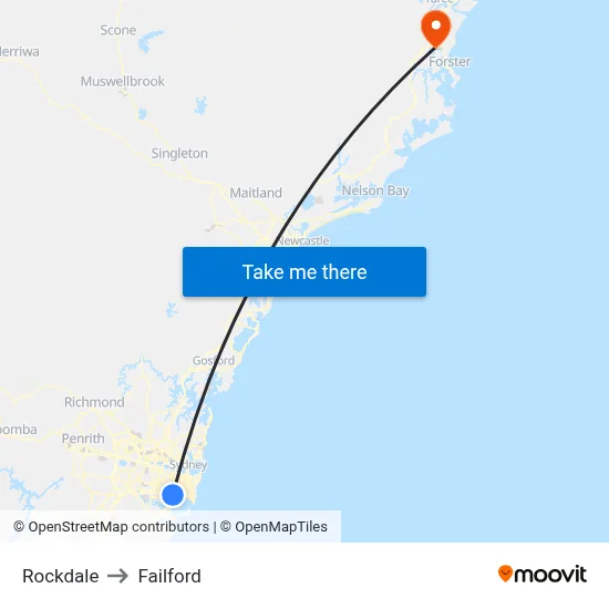 Rockdale to Failford map
