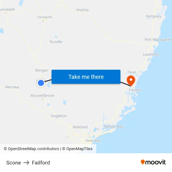 Scone to Failford map