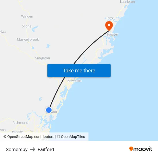 Somersby to Failford map