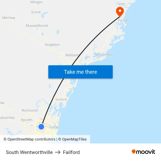 South Wentworthville to Failford map