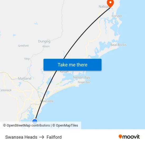 Swansea Heads to Failford map