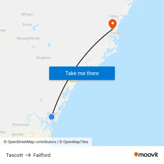 Tascott to Failford map